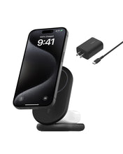 Load image into Gallery viewer, Belkin 3-in-1 MagSafe-Compatible iPhone Charger 15W, Foldable Magnetic Qi2-Certified Wireless Charging Station for iPhone 16, Apple Watch Series 10, AirPods 4, and More