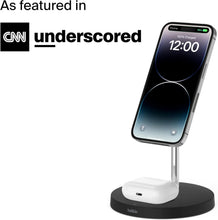 Load image into Gallery viewer, Belkin MagSafe 2-in-1 Wireless Charger, 15W Fast Charging iPhone Charger Stand for iPhone 13, 12, Pro, Pro Max, Mini, AirPods