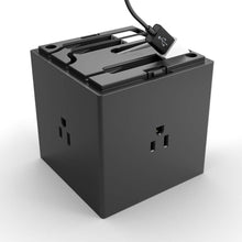 Load image into Gallery viewer, Belkin Power Strip Surge Protector - 4 Multiple Outlets & 4 USB Charger Ports, Cube Outlet Extender for MacBook, iPhone 11/12 Pro Max, Galaxy S20+/Note 20 Ultra, Home, Office, Travel & Desktop - Black