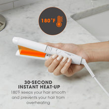 Load image into Gallery viewer, Conair Travel Flat Iron, Portable Hair Straightener, Mini 1/2 Inch Ceramic Flat Iron with Storage in White by Travel Smart