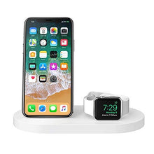 Load image into Gallery viewer, Belkin 3-In-1 Wireless Charging Station - Fast Wireless Charging For Apple Iphone 14, Iphone 13 & Iphone 12 Series & Apple Watch (All Series) - With Additional USB A Port For Multiple Devices (White)