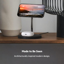 Load image into Gallery viewer, Belkin MagSafe 2-in-1 Wireless Charger, 15W Fast Charging iPhone Charger Stand for iPhone 13, 12, Pro, Pro Max, Mini, AirPods