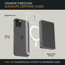 Load image into Gallery viewer, myCharge Portable Charger iPhone 14, 13, 12 & Mag Safe Cases - MagLock 6000mAh Wireless Magnetic Power Bank - Compatible with MagSafe Battery Pack, USB C Cable Input/Output - Graphite