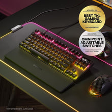 Load image into Gallery viewer, SteelSeries Apex Pro TKL HyperMagnetic Gaming Keyboard - World's Fastest Keyboard - Adjustable Actuation - Esports Tenkeyless - OLED Screen - RGB - PBT Keycaps - USB-C - 2023 Edition,Black