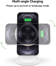 Load image into Gallery viewer, Belkin Magnetic Wireless Charger Stand - MagSafe Charger Compatible - Magnetic iPhone Charger - Wireless Charger - Works w/ Apple iPhone 14, iPhone 13 & iPhone 12 - Power Supply Not Included - White