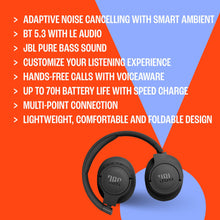 Load image into Gallery viewer, JBL Tune 770NC (Renewed) Adaptive Noise Cancelling Wireless Over-Ear Headphones, Bluetooth 5.3, Up to 70H Battery Life (Black)
