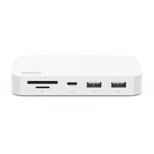 Load image into Gallery viewer, Belkin USB-C 6-in-1 Multiport Hub with Mount, USB-C Docking Station with MicroSD Card Reader, Powered USB Hub, Compatible with MacBook, Chromebook, iMac, PC, and Other USB-C Devices - White