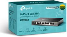 Load image into Gallery viewer, TP-Link 8-Port Gigabit Ethernet Easy Smart Switch | Unmanaged Pro | Plug and Play | Desktop | Sturdy Metal w/Shielded Ports | Limited Lifetime Replacement (TL-SG108E) (Renewed)