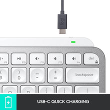 Load image into Gallery viewer, Logitech MX Keys Mini Minimalist Wireless Illuminated Keyboard, Compact, Bluetooth, Backlit, USB-C, Compatible with Apple macOS, iOS, Windows, Linux, Android, Metal Build - Pale Gray (Renewed)