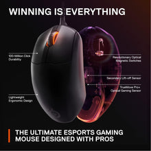 Load image into Gallery viewer, SteelSeries Esports FPS Gaming Mouse – Ultra Lightweight – Prime + Edition – 5 Programmable Buttons – 18K CPI TrueMove Pro Sensor – Magnetic Optical Switches – Customization - RGB Lighting – PC/Mac