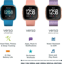 Load image into Gallery viewer, Fitbit Versa Lite Edition Smartwatch with S/L bands - White/Silver (Renewed)