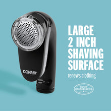 Load image into Gallery viewer, Conair Fabric Shaver and Lint Remover, Rechargeable Portable Fabric Shaver, Black