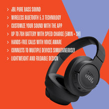Load image into Gallery viewer, Jbl Tune 720 Bluetooth Headphone On Ear headphones (Renewed)