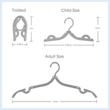 Load image into Gallery viewer, Conair Portable Clothes Hanger, Foldable Hanger Perfect for Travel, 7-piece set,Grey