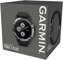 Load image into Gallery viewer, Garmin fēnix 5 Plus, Premium Multisport GPS Smartwatch, Features Color Topo Maps, Heart Rate Monitoring, Music and Pay, Black/Silver, Europe