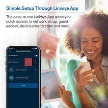 Load image into Gallery viewer, Linksys WHW0302B Velop Intelligent Mesh WiFi System: AC4400, Tri-Band Wi-Fi Router, Wireless Network for Full-Speed Home Coverage (Black, 2-Pack)