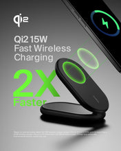 Load image into Gallery viewer, Belkin Magnetic Foldable Wireless Charging Stand 15W - MagSafe-Compatible Qi2-Certified Charger, Wireless Charging Stand for iPhone 16, Galaxy S25, & More