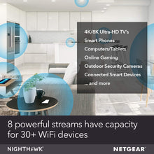 Load image into Gallery viewer, Netgear Nighthawk AX8 8-Stream AX6000 Wi-Fi 6 Router - RAX80-100NAS - Black (Renewed)