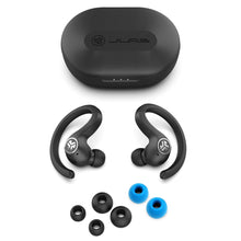 Load image into Gallery viewer, JLab Audio JBuds Air Sport True Wireless Bluetooth Earbuds + Charging Case - Black - IP66 Sweat Resistance - Class 1 Bluetooth 5 (Renewed)