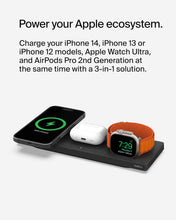 Load image into Gallery viewer, Belkin 3-in-1 MagSafe-Compatible Wireless Charging Pad with Qi2 15W - iPhone Charger - Fast Charging Wireless Charging Station for iPhone 16, 15, & 14 Series, AirPods, Apple Watch, & More