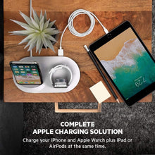 Load image into Gallery viewer, Belkin 3-In-1 Wireless Charging Station - Fast Wireless Charging For Apple Iphone 14, Iphone 13 & Iphone 12 Series & Apple Watch (All Series) - With Additional USB A Port For Multiple Devices (White)