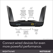 Load image into Gallery viewer, Netgear Nighthawk AX8 8-Stream AX6000 Wi-Fi 6 Router - RAX80-100NAS - Black (Renewed)