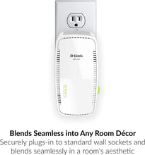 Load image into Gallery viewer, D-Link WiFi Range Extender Mesh Gigabit AC1750 Dual Band Plug in Wall Signal Booster Wireless or Ethernet Port Smart Home Access Point (DAP-1755-US)
