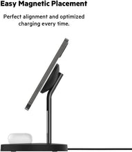 Load image into Gallery viewer, Belkin MagSafe 2-in-1 Wireless Charger, 15W Fast Charging iPhone Charger Stand for iPhone 13, 12, Pro, Pro Max, Mini, AirPods