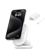 Load image into Gallery viewer, Belkin 3-in-1 MagSafe-Compatible iPhone Charger 15W, Foldable Magnetic Qi2-Certified Wireless Charging Station for iPhone 16, Apple Watch Series 10, AirPods 4, and More