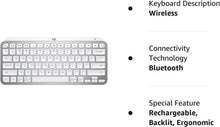 Load image into Gallery viewer, Logitech MX Keys Mini Minimalist Wireless Illuminated Keyboard, Compact, Bluetooth, Backlit, USB-C, Compatible with Apple macOS, iOS, Windows, Linux, Android, Metal Build - Pale Gray (Renewed)