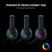 Load image into Gallery viewer, Razer Kraken V3 Wired USB Gaming Headset: Triforce Titanium 50mm Drivers - THX Spatial Audio - Chroma RGB Lighting - Hybrid Fabric & Leatherette Memory Foam Cushions - Detachable HyperClear Mic (Renewed)