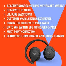 Load image into Gallery viewer, JBL Tune 770NC - Adaptive Noise Cancelling with Smart Ambient Wireless Over-Ear Headphones, Bluetooth 5.3, Up to 70H Battery Life with Speed Charge, Lightweight, Comfortable & Foldable Design (Black)