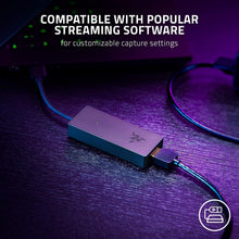 Load image into Gallery viewer, Razer Ripsaw X USB Capture Card w/Camera Connection: 4K 30FPS - OBS & Streamlabs Compatible - for Streaming, Gaming, Video Conference, Zoom, Teams - HDMI 2.0 & USB 3.0 - Compact Design - Plug & Play