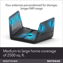 Load image into Gallery viewer, Netgear Nighthawk AX8 8-Stream AX6000 Wi-Fi 6 Router - RAX80-100NAS - Black (Renewed)