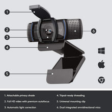 Load image into Gallery viewer, Logitech C920e HD 1080p Mic-Disabled, certified for Zoom and Microsoft Teams, TAA Compliant