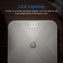 Load image into Gallery viewer, Etekcity Smart Digital Bathroom Weight Scale, Scales for Body Weight and Fat, Wellness Bluetooth Health Monitor, 12.2 x 12.2 inches, White