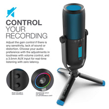 Load image into Gallery viewer, JLab Talk Pro USB Microphone, USB-C Output, Cardioid, Omnidirectional, Stereo, Bidirectional, 192k Sample Rate, 20Hz-20kHz Frequency Response, Volume, Gain Control, Quick Mute, Plug & Play