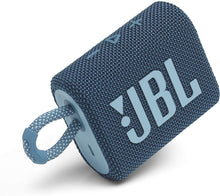 Load image into Gallery viewer, JBL GO 3 Waterproof Wireless Portable Bluetooth Speaker - Blue (Renewed)