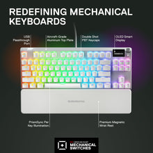 Load image into Gallery viewer, SteelSeries Apex 7 TKL Compact Mechanical Gaming Keyboard – OLED Smart Display – USB Passthrough and Media Controls – Linear and Quiet – RGB Backlit (Red Switch) - Ghost