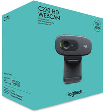 Load image into Gallery viewer, Logitech C270 HD Webcam, 720p, Widescreen HD Video Calling,Light Correction, Noise-Reducing Mic, For Skype, FaceTime, Hangouts, WebEx, PC/Mac/Laptop/Macbook/Tablet - Black