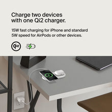 Load image into Gallery viewer, Belkin 3-in-1 MagSafe-Compatible Wireless Charging Pad with Qi2 15W - iPhone Charger - Fast Charging Wireless Charging Station for iPhone 17, 16, & 15 Series, AirPods, Apple Watch, & More - Black