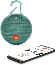 Load image into Gallery viewer, JBL JBLCLIP3TEAL Clip 3 Portable Waterproof Wireless Bluetooth Speaker - Teal, 6.5 X 4.3 X 2