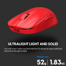 Load image into Gallery viewer, Pulsar Gaming Gears X2 Wireless Gaming Mouse, Ultra Lightweight, Symmetrical, 2.4 Ghz 1 ms, 26000 DPI, Optical Sensor PAW3395, TTC Gold Encoder (Renewed)