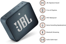 Load image into Gallery viewer, jbl Go 2 Portable Bluetooth Waterproof Speaker (Navy) (Renewed)