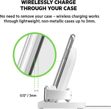 Load image into Gallery viewer, Belkin 3-In-1 Wireless Charging Station - Fast Wireless Charging For Apple Iphone 14, Iphone 13 & Iphone 12 Series & Apple Watch (All Series) - With Additional USB A Port For Multiple Devices (White)