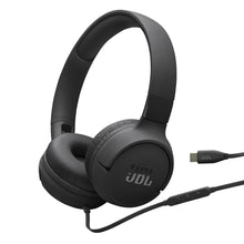 Load image into Gallery viewer, JBL Tune 520C - USB-C Wired on-Ear Headphones with Hi-Res Audio Support, JBL Pure Bass Sound, Comfort fit, USB-C connectivity, 3-Button Remote with Microphone and EQ presets Control (Black) (Renewed)
