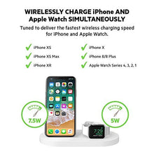 Load image into Gallery viewer, Belkin 3-In-1 Wireless Charging Station - Fast Wireless Charging For Apple Iphone 14, Iphone 13 & Iphone 12 Series & Apple Watch (All Series) - With Additional USB A Port For Multiple Devices (White)