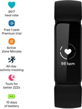 Load image into Gallery viewer, Fitbit Inspire 2 Health & Fitness Tracker with a Free 1-Year Fitbit Premium Trial, 24/7 Heart Rate, One Size (S & L Bands Included)