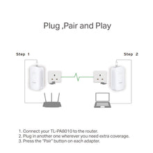 Load image into Gallery viewer, TP-Link AV1200 Gigabit Powerline ethernet Adapter kit, Powerline speeds up to 1200Mbps (TL-PA8010 KIT) (Renewed)