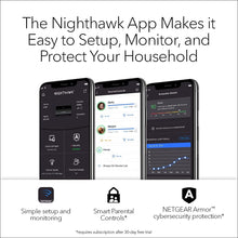 Load image into Gallery viewer, NETGEAR Nighthawk Advanced Whole Home Mesh WiFi 6 System (MK63S) with Free Armor Security – AX1800 Router with 2 Satellite Extenders, Coverage up to 4,500 sq. ft. and 25+ Devices